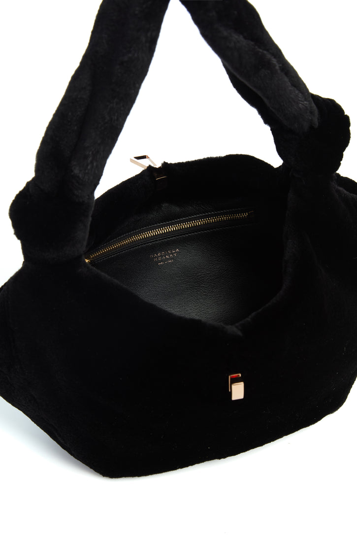 Mini Antonia Bag in Black Recycled Fur
