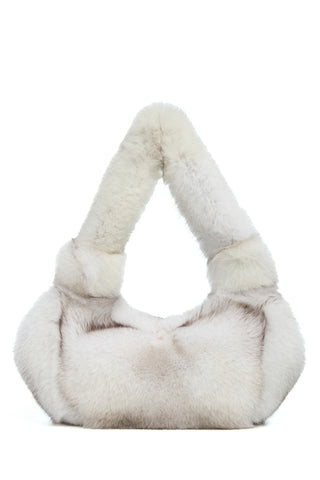Mini Antonia Bag In White Recycled Fur