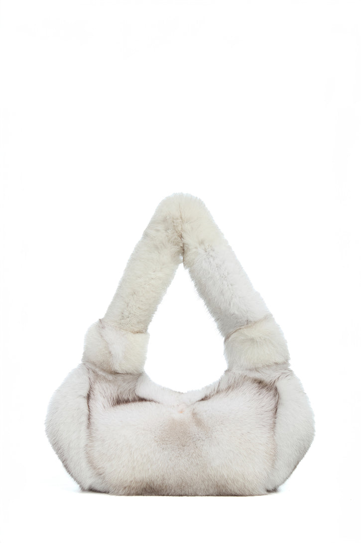 Mini Antonia Bag In White Recycled Fur