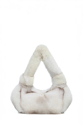 Mini Antonia Bag In White Recycled Fur