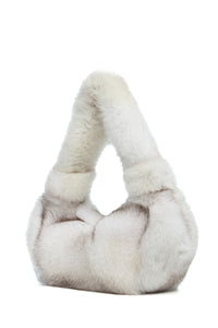 Mini Antonia Bag In White Recycled Fur