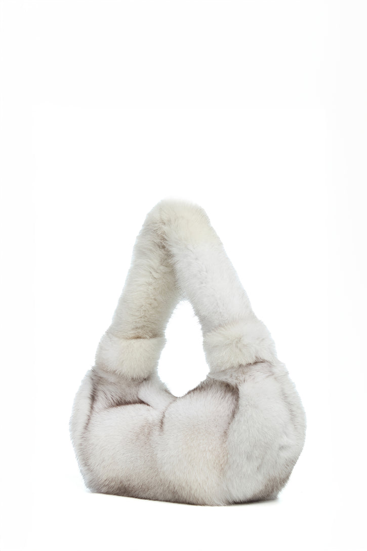 Mini Antonia Bag In White Recycled Fur