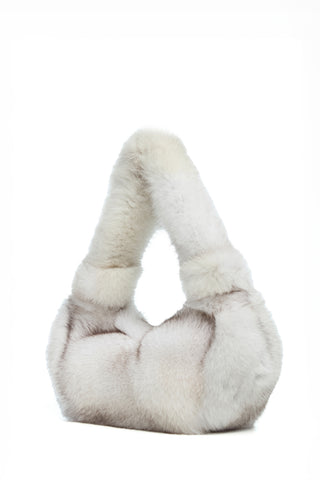 Small Antonia Bag In White Recycled Arctic Fox Fur
