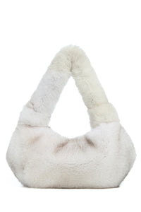 Mini Antonia Bag In White Recycled Fur