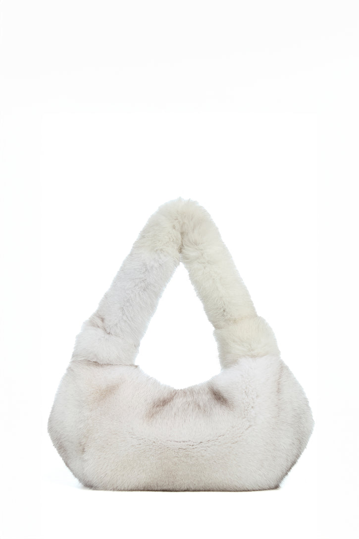 Mini Antonia Bag In White Recycled Fur