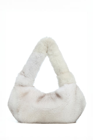 Small Antonia Bag In White Recycled Arctic Fox Fur