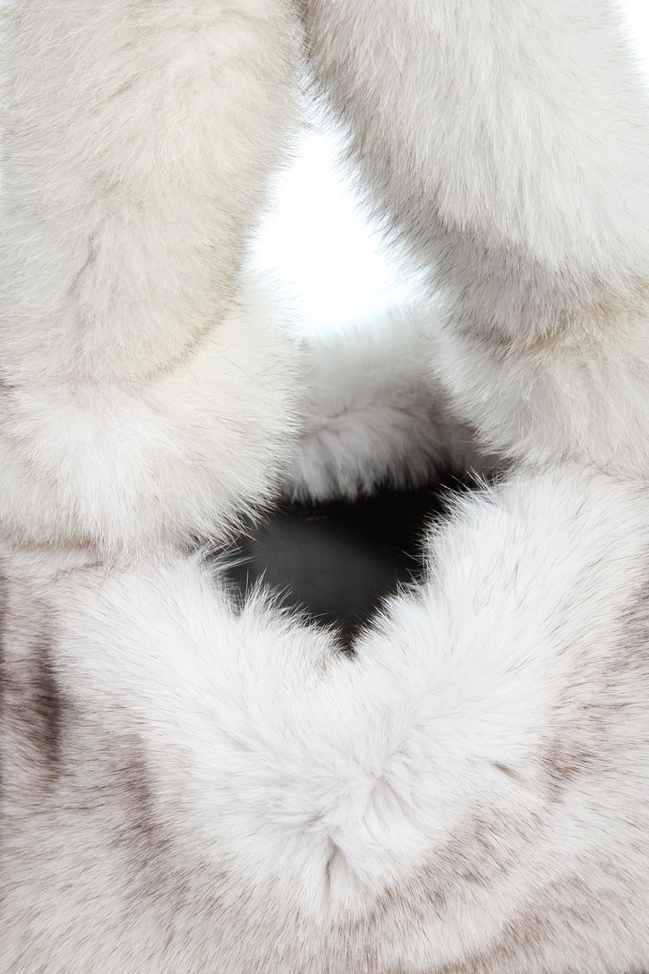 Mini Antonia Bag In White Recycled Fur