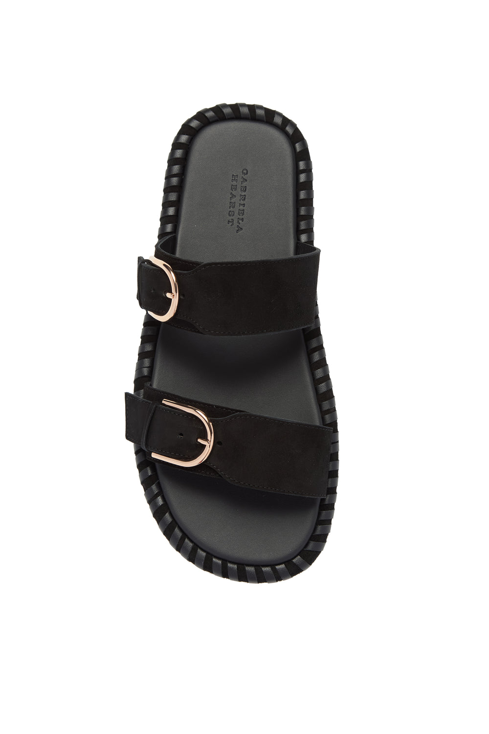 Sage Flat Sandal in Black Suede