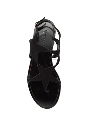 Star Sandal in Black Suede