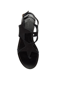 Star Sandal in Black Suede