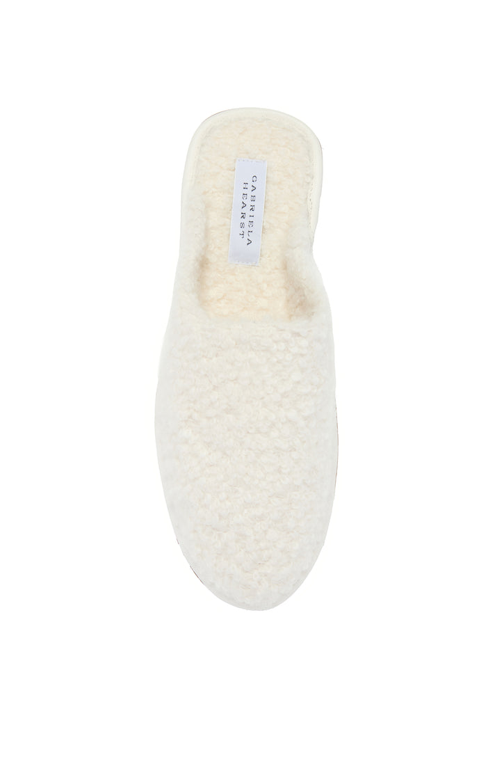 Bristol Slipper in Ivory Cashmere Boucle