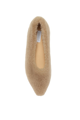 Fleur Ballerina Flat Shoe in Champagne Shearling