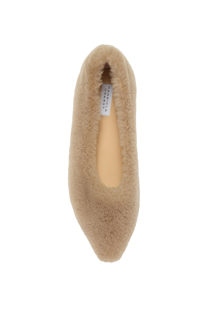Fleur Flat in Champagne Shearling