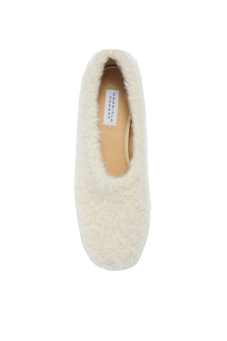 Emperor Flat Shoe in Ivory Silk Cashmere Boucle