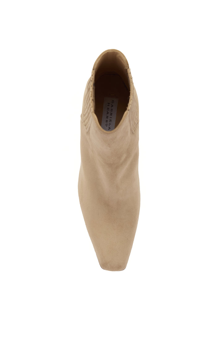 Luke High Heel Ankle Boot in Camel Suede