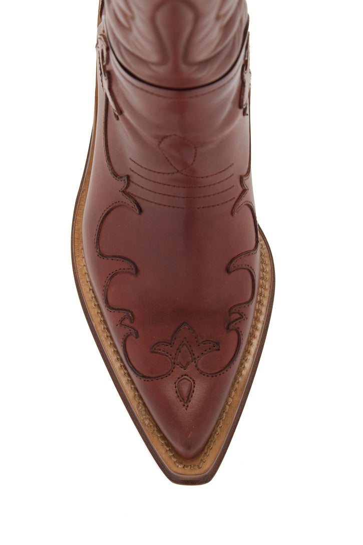 Capitana Cowboy Boot in Tan Leather