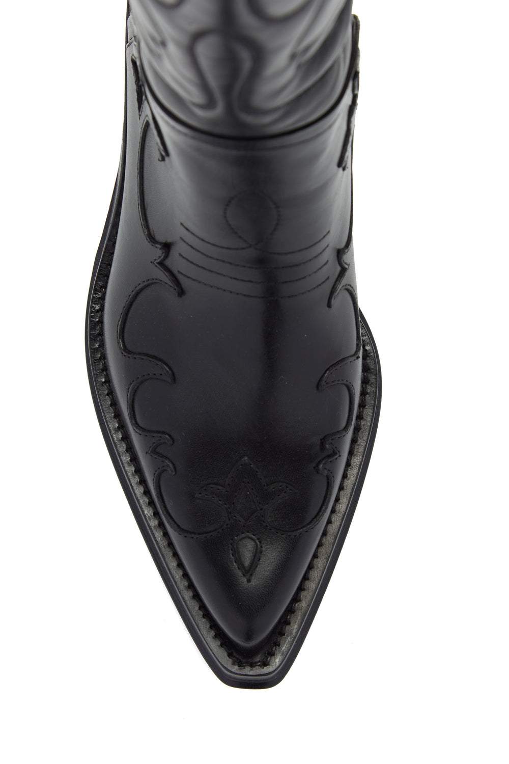 Capitana Cowboy Boot in Black Leather
