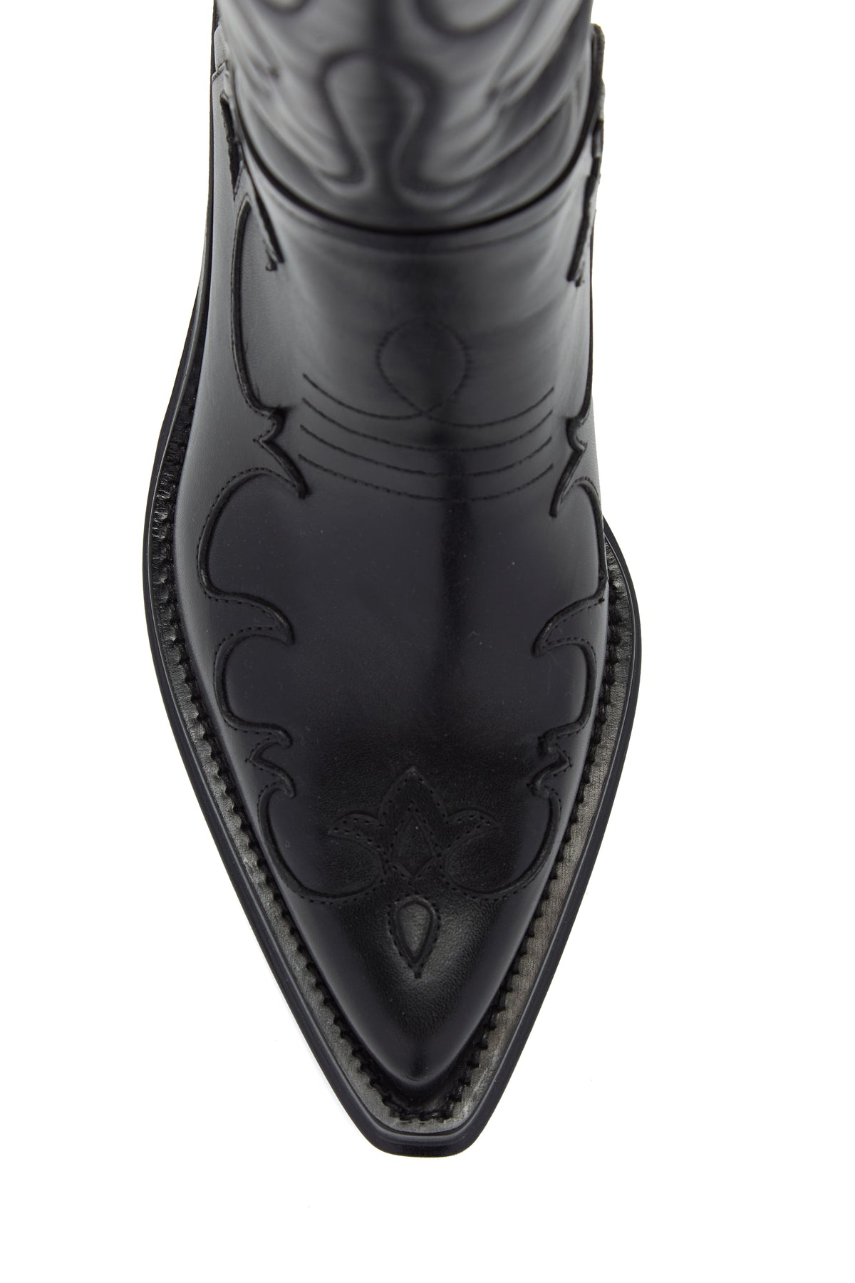 Capitana Cowboy Boot in Black Leather