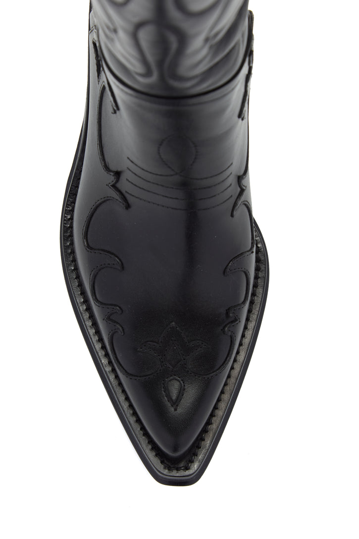 Capitana Cowboy Boot in Black Leather