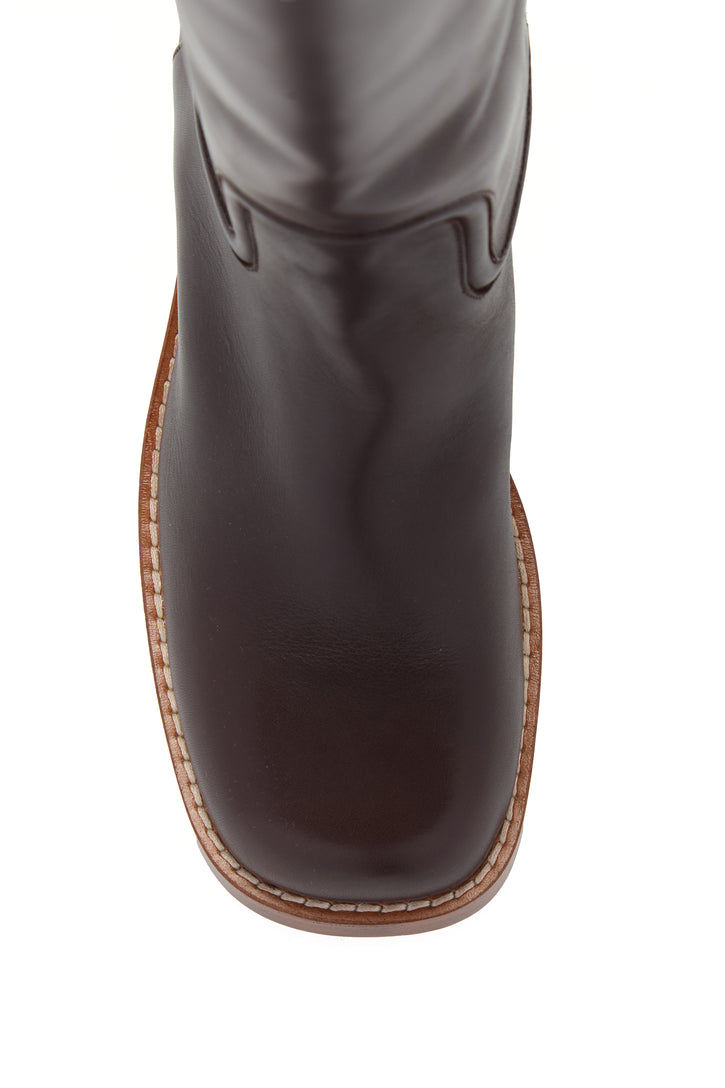 Marion Tall Boot in Dark Brown Leather
