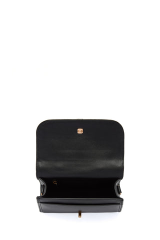 Hand Painted Small Leonora Flap Bag in Black & White Leather