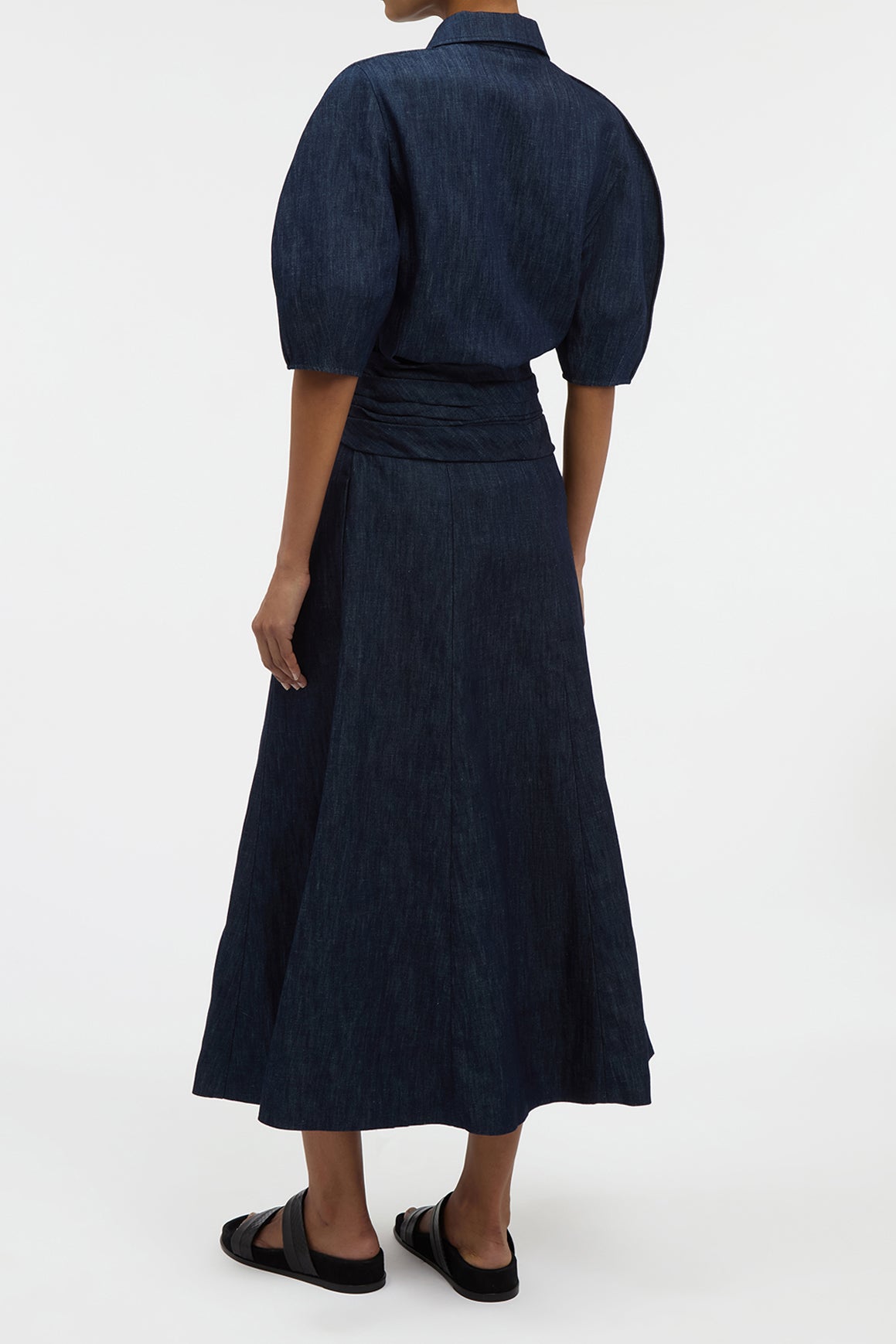 Zivan Knotted Maxi Skirt in Recycled Cotton Denim