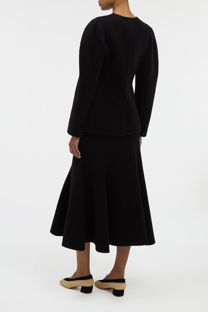 Daelan Jacket in Black Double-face Recycled Cashmere
