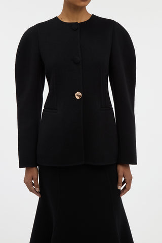Daelan Jacket in Black Double-face Recycled Cashmere