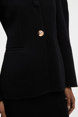 Daelan Jacket in Black Double-face Recycled Cashmere