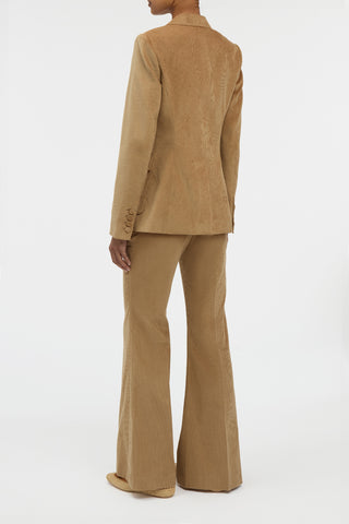 Ianthe Flare Pant in Camel Sea Island Cotton Corduroy