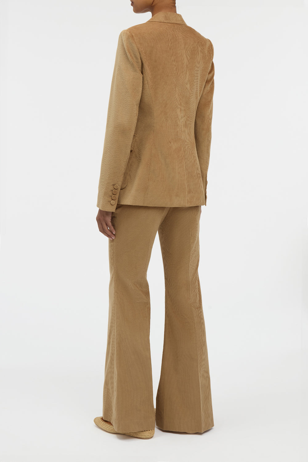 Ianthe Flare Pant in Camel Sea Island Cotton Corduroy