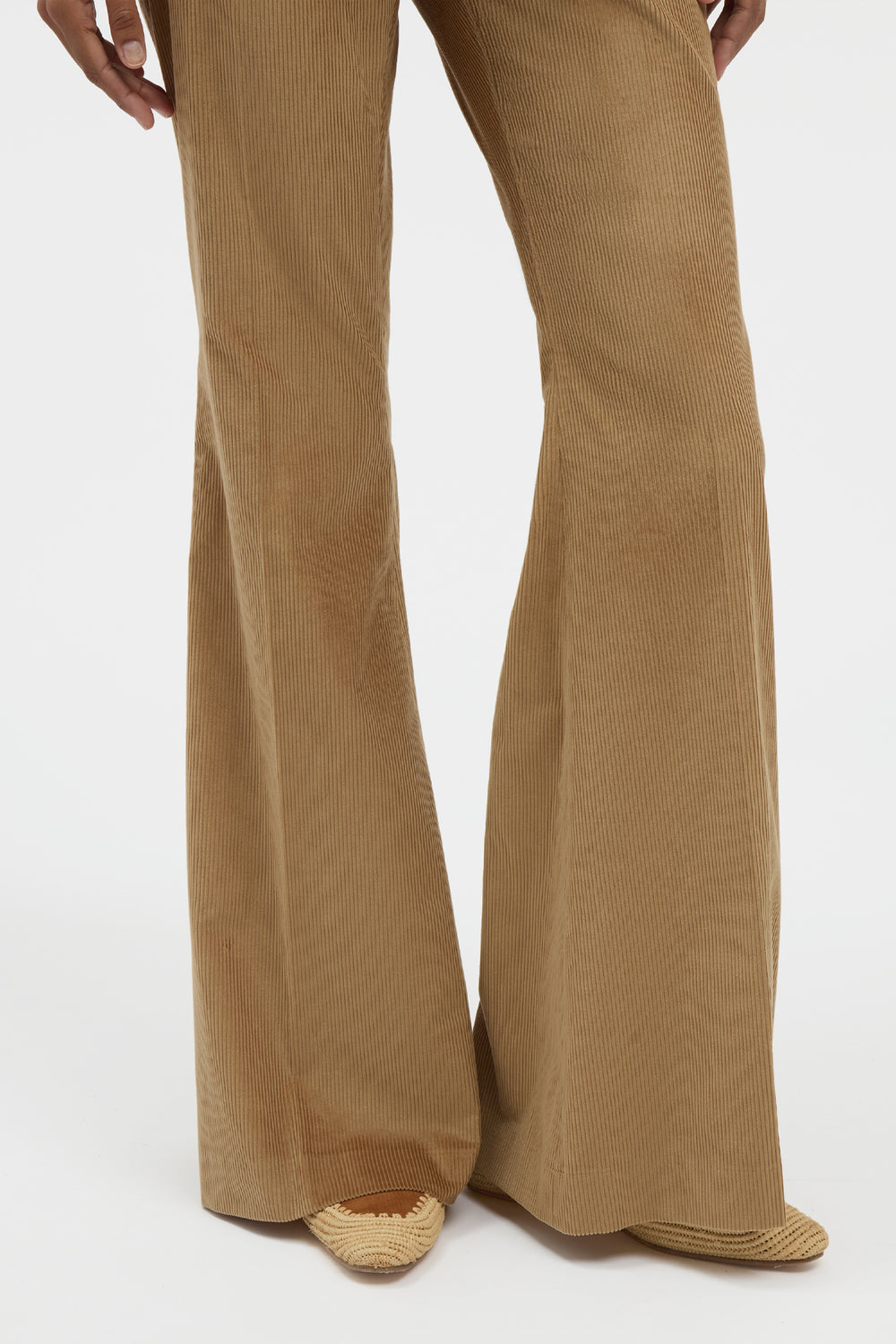 Ianthe Flare Pant in Camel Sea Island Cotton Corduroy