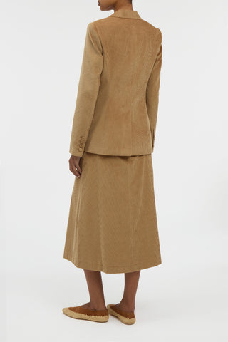 Louisa Blazer in Camel Sea island Cotton Corduroy