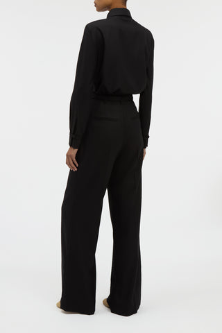 Cruz Shirt in Black & Camel Cashmere