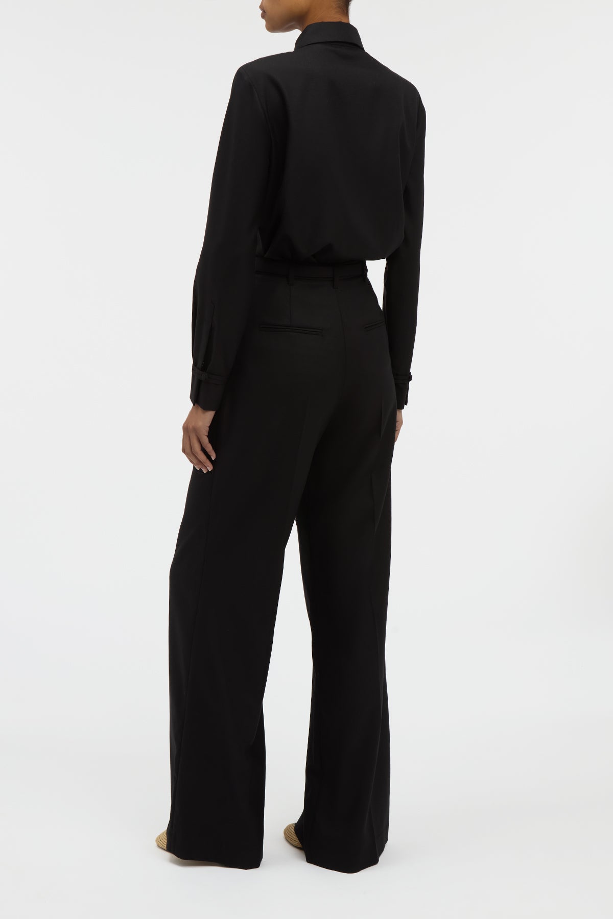 Cruz Shirt in Black & Camel Cashmere