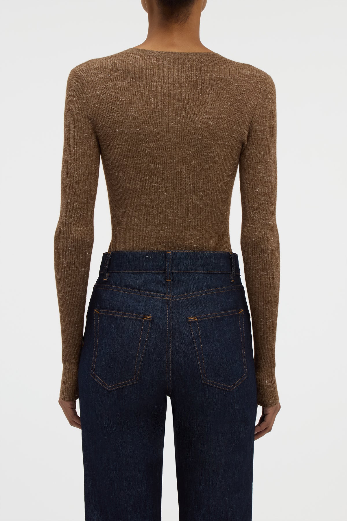 Aiste Knit Cardigan in Chestnut Cashmere Silk with Hemp