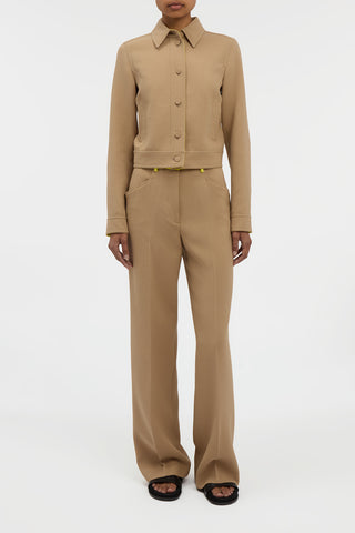 Thereza Jacket in Camel & Citrine Virgin Wool Crepe