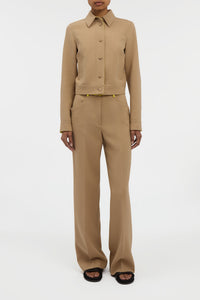 Thereza Jacket in Camel & Citrine Virgin Wool Crepe