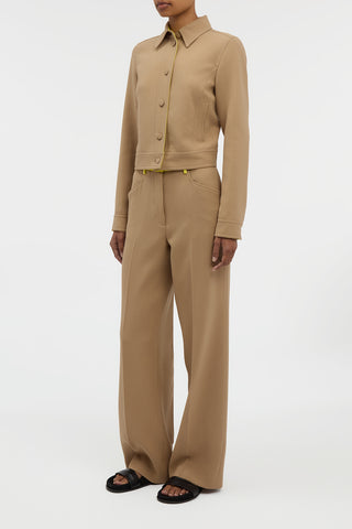 Thereza Jacket in Camel & Citrine Virgin Wool Crepe