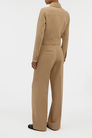 Thereza Jacket in Camel & Citrine Virgin Wool Crepe