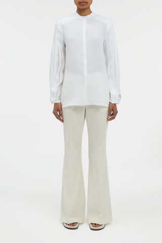 Laetitia Blouse in White Aloe Linen