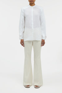 Laetitia Blouse in White Aloe Linen
