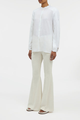 Laetitia Blouse in White Aloe Linen