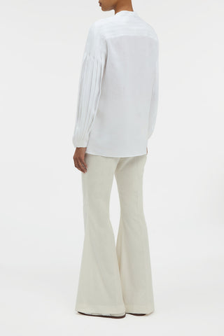 Laetitia Blouse in White Aloe Linen
