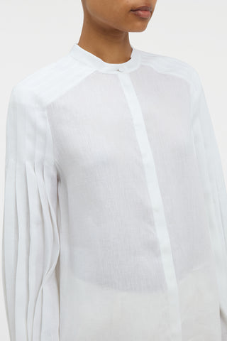 Laetitia Blouse in White Aloe Linen