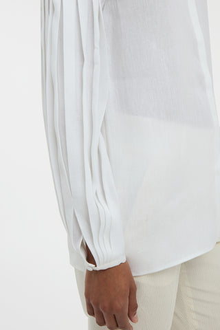 Laetitia Blouse in White Aloe Linen