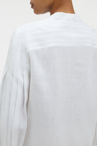 Laetitia Blouse in White Aloe Linen