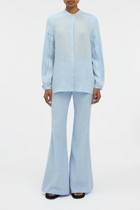 Laetitia Blouse in Light Blue Aloe Linen