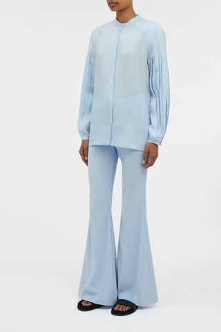 Laetitia Blouse in Light Blue Aloe Linen