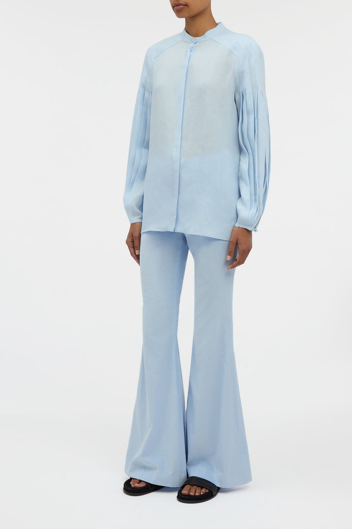 Laetitia Blouse in Light Blue Aloe Linen